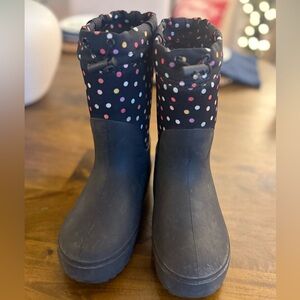 Cat & Jack Black Polka Dot Kids Rain Boots